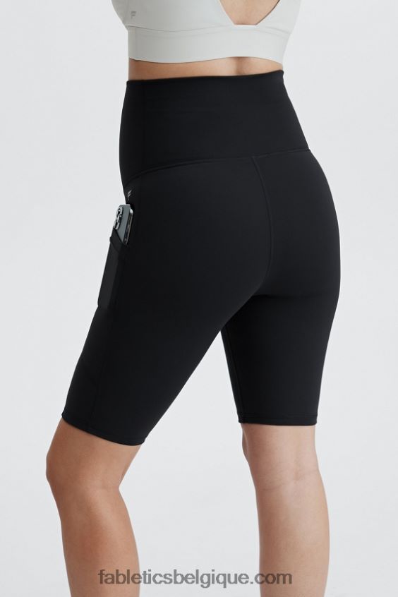 short de maternité taille haute pureluxe 9\'\' femmes Fabletics 404P0T511 paillettes noires claires / tarte sucrée