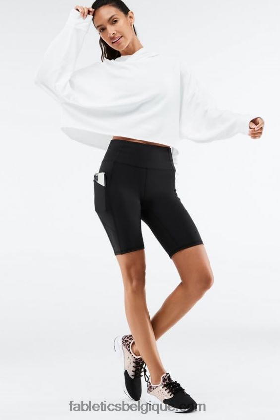 short de poche taille haute oasis 9\" femmes Fabletics 404P0T520 misty lilas/bleu nova