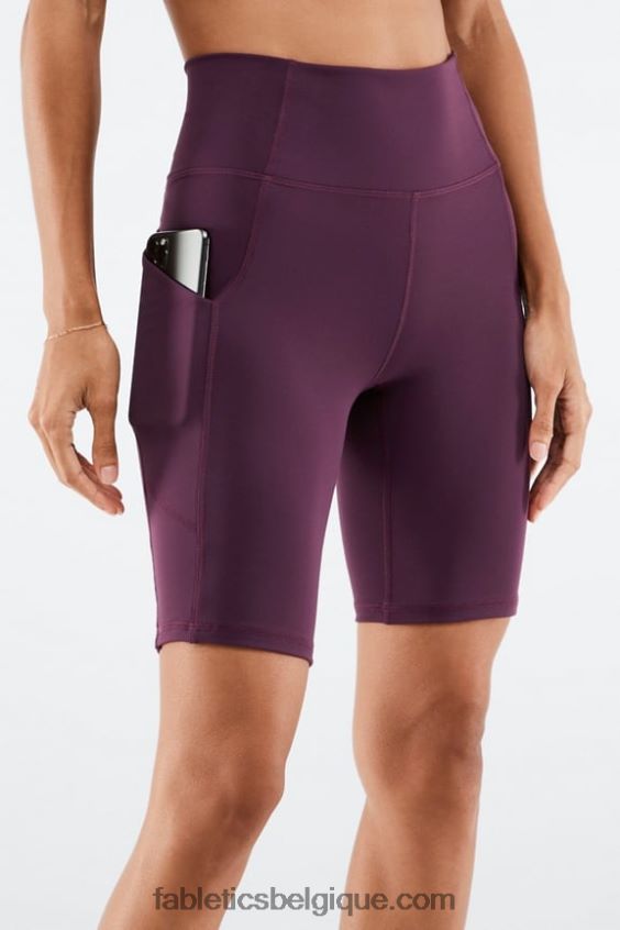 short de poche taille haute oasis 9" femmes Fabletics 404P0T526 baiser aux baies/crème au citron