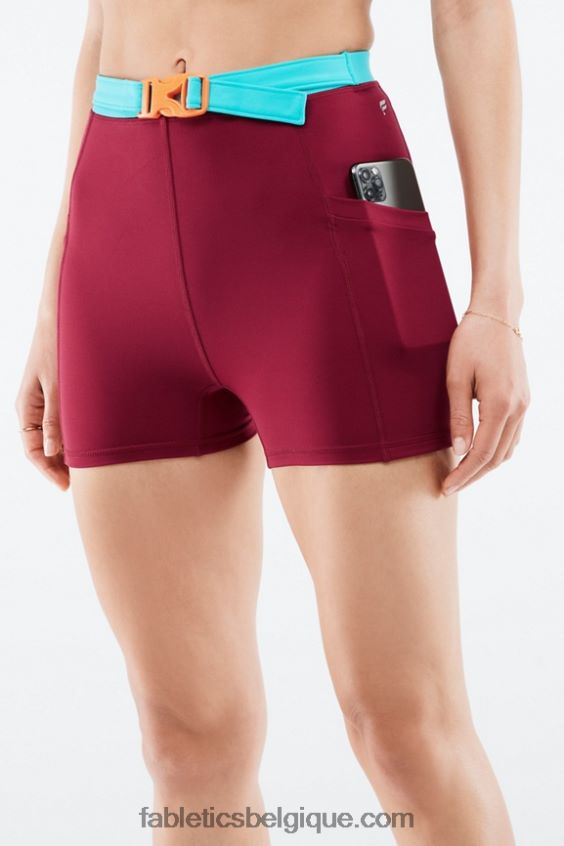 short de randonnée motion365 taille haute 3'' femmes Fabletics 404P0T556 brique/multiple