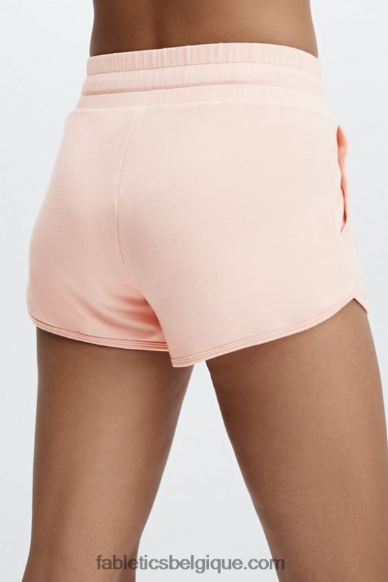 short de sport en molleton lounge femmes Fabletics 404P0T480 camouflage anthracite/logo noir