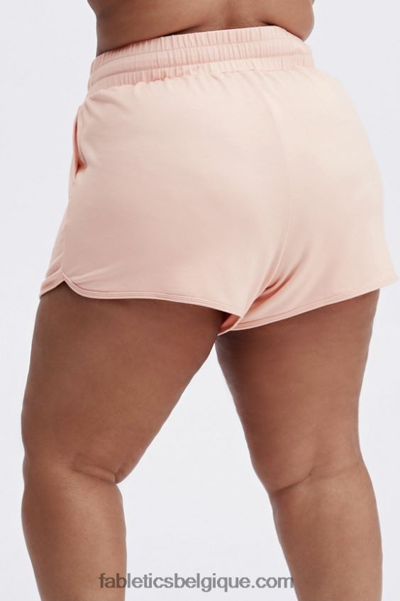 short de sport en molleton lounge femmes Fabletics 404P0T481 logo blanc/blanc
