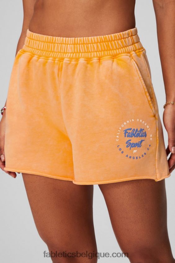short de survêtement en molleton léger femmes Fabletics 404P0T232 soleil d'après-midi/graphique