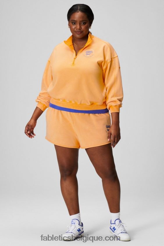 short de survêtement en molleton léger femmes Fabletics 404P0T233 soleil d\'après-midi/graphique