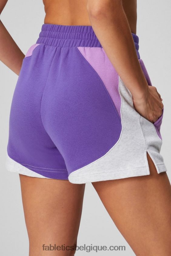 short de survêtement en molleton pour toujours femmes Fabletics 404P0T320 suif violet/cristal cave/gris doux chiné