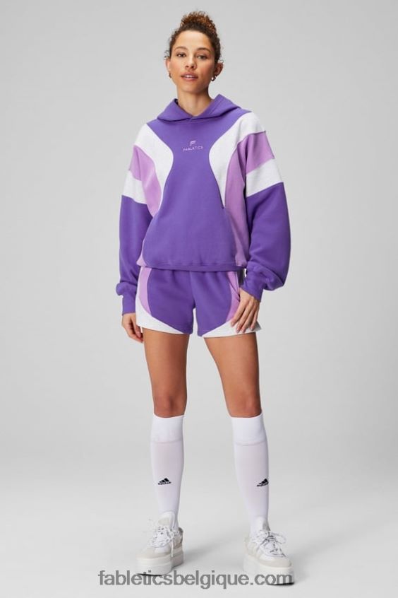 short de survêtement en molleton pour toujours femmes Fabletics 404P0T320 suif violet/cristal cave/gris doux chiné