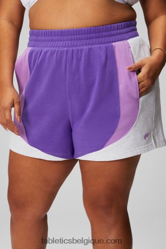 short de survêtement en molleton pour toujours femmes Fabletics 404P0T321 suif violet/cristal cave/gris doux chiné