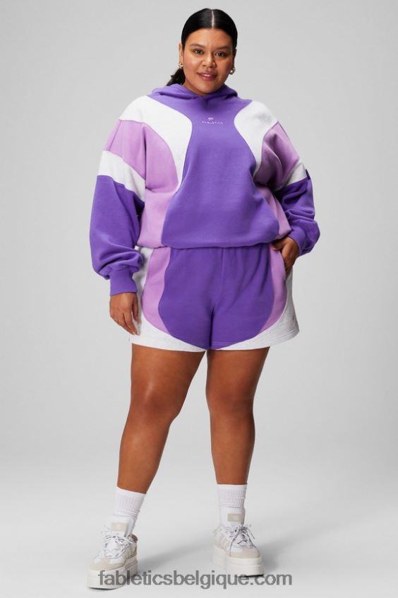 short de survêtement en molleton pour toujours femmes Fabletics 404P0T321 suif violet/cristal cave/gris doux chiné