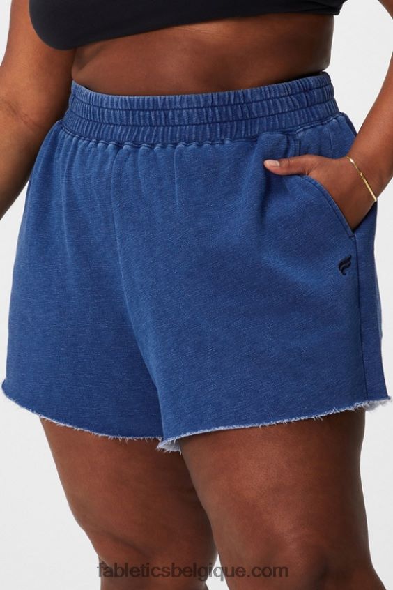 short de survêtement indigo femmes Fabletics 404P0T621 blanc classique/gris minéral