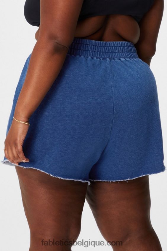 short de survêtement indigo femmes Fabletics 404P0T621 blanc classique/gris minéral