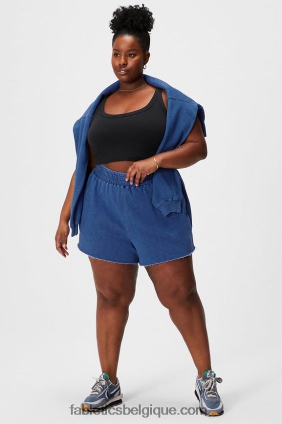 short de survêtement indigo femmes Fabletics 404P0T621 blanc classique/gris minéral