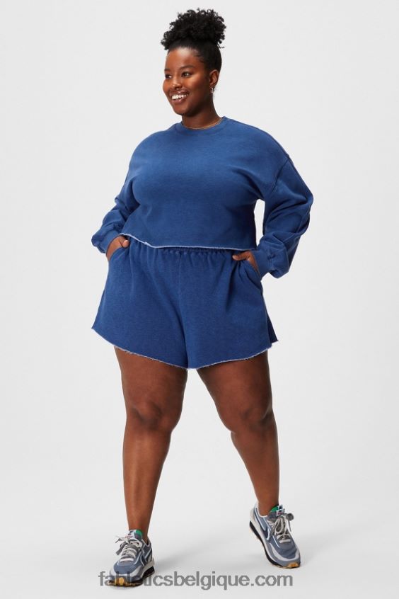 short de survêtement indigo femmes Fabletics 404P0T621 blanc classique/gris minéral