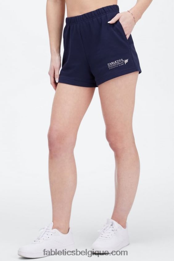 short de survêtement slim léger femmes Fabletics 404P0T373 bleu marine profond/club athlétique