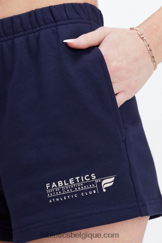 short de survêtement slim léger femmes Fabletics 404P0T373 bleu marine profond/club athlétique