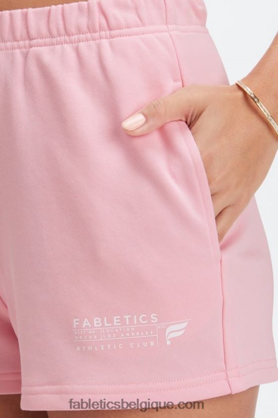 short de survêtement slim léger femmes Fabletics 404P0T374 rose orchidée/club athlétique