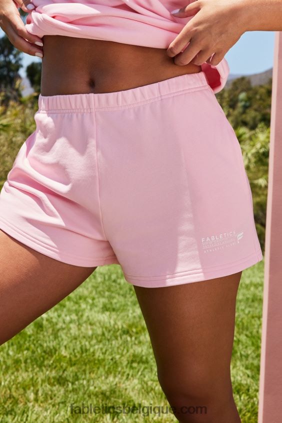 short de survêtement slim léger femmes Fabletics 404P0T374 rose orchidée/club athlétique