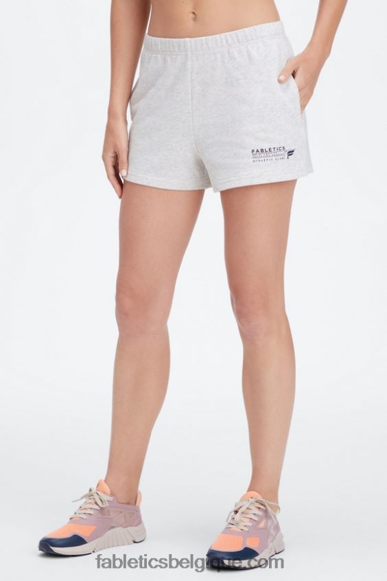 short de survêtement slim léger femmes Fabletics 404P0T376 soft grey heather/athletic club