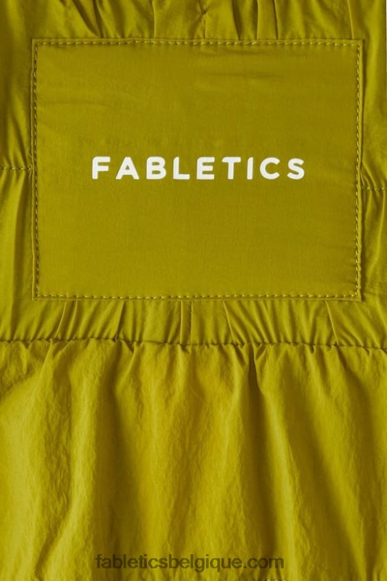 short en nylon passepoilé à taille ultra haute femmes Fabletics 404P0T606 oliveraie/argent réfléchissant