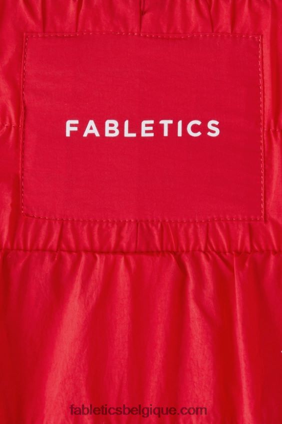 short en nylon passepoilé à taille ultra haute femmes Fabletics 404P0T608 cerise classique/argent réfléchissant