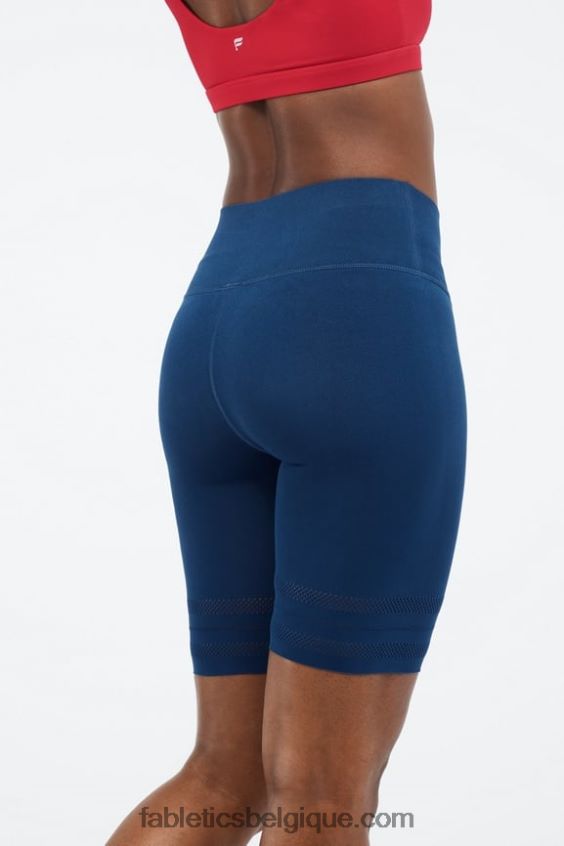short perforé à taille haute sculptknit femmes Fabletics 404P0T578 misty bay/peach kiss