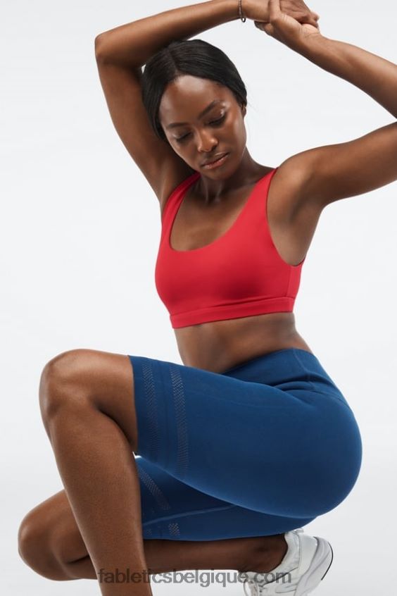 short perforé à taille haute sculptknit femmes Fabletics 404P0T578 misty bay/peach kiss