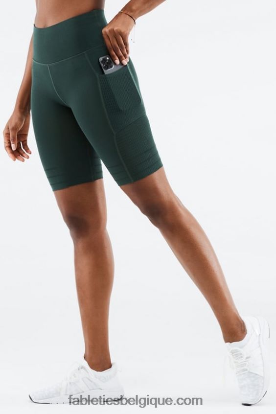 short à poche taille haute en maille sculpturale femmes Fabletics 404P0T543 classique blanc/noir