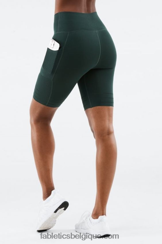 short à poche taille haute en maille sculpturale femmes Fabletics 404P0T543 classique blanc/noir
