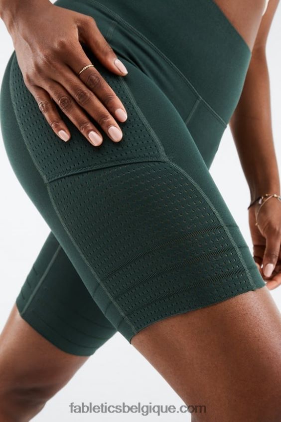 short à poche taille haute en maille sculpturale femmes Fabletics 404P0T543 classique blanc/noir