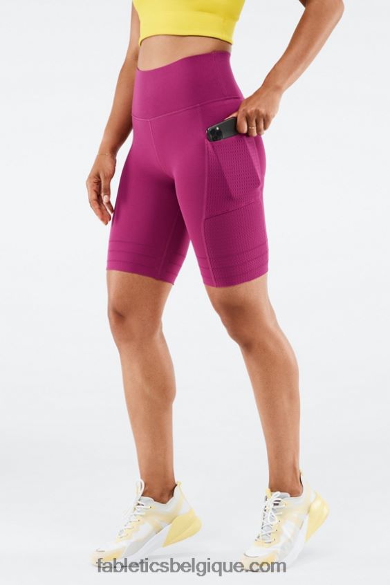 short à poche taille haute en maille sculpturale femmes Fabletics 404P0T544 noir/blanc classique