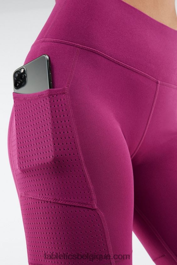 short à poche taille haute en maille sculpturale femmes Fabletics 404P0T544 noir/blanc classique
