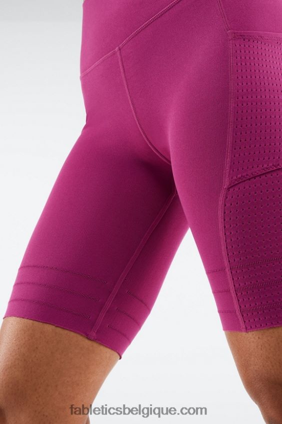 short à poche taille haute en maille sculpturale femmes Fabletics 404P0T544 noir/blanc classique