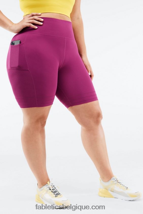 short à poche taille haute en maille sculpturale femmes Fabletics 404P0T545 graphique pervenche punch/pickleball