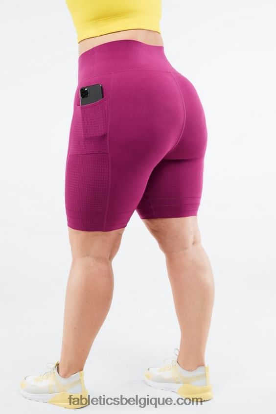 short à poche taille haute en maille sculpturale femmes Fabletics 404P0T545 graphique pervenche punch/pickleball