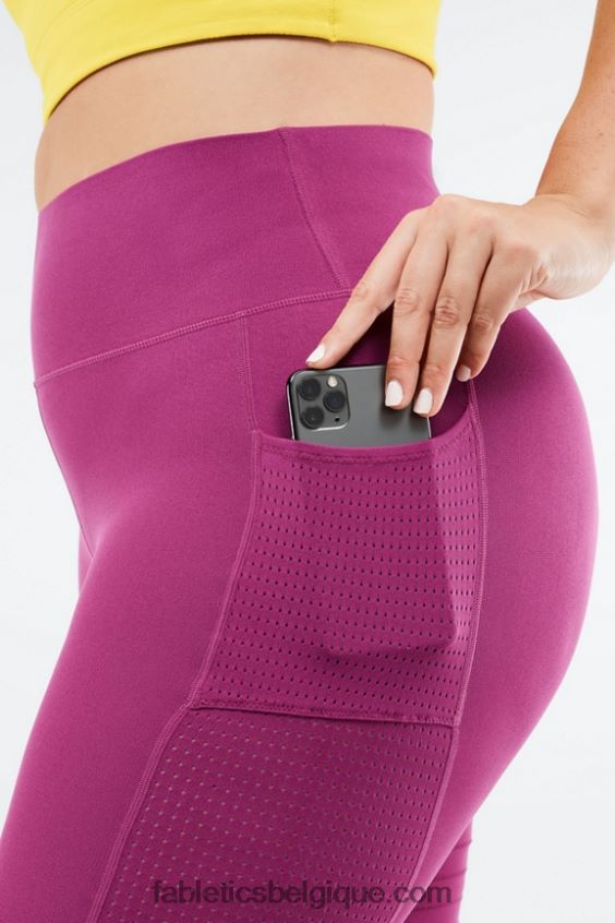 short à poche taille haute en maille sculpturale femmes Fabletics 404P0T545 graphique pervenche punch/pickleball