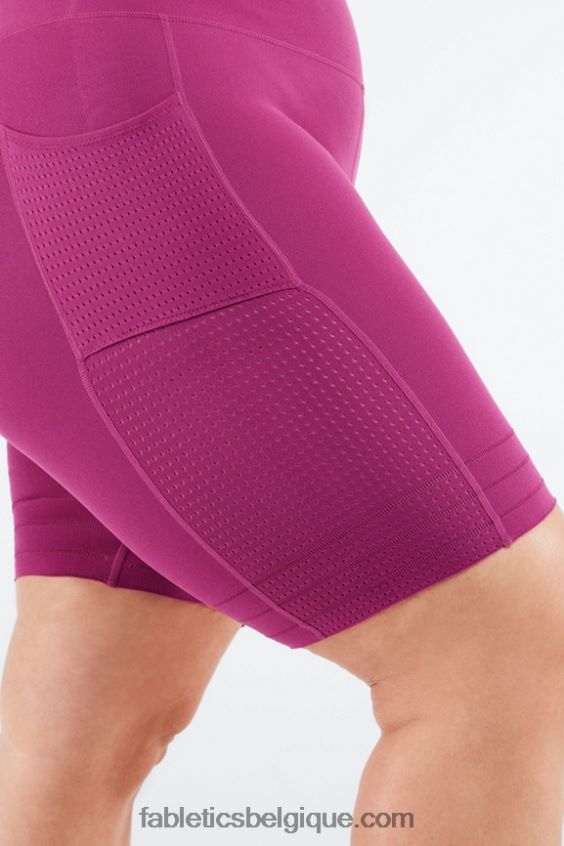 short à poche taille haute en maille sculpturale femmes Fabletics 404P0T545 graphique pervenche punch/pickleball