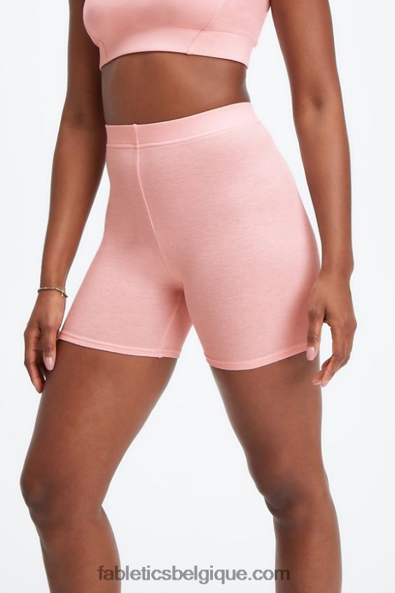short slim en maille restaurée femmes Fabletics 404P0T399 haute rouge/érable