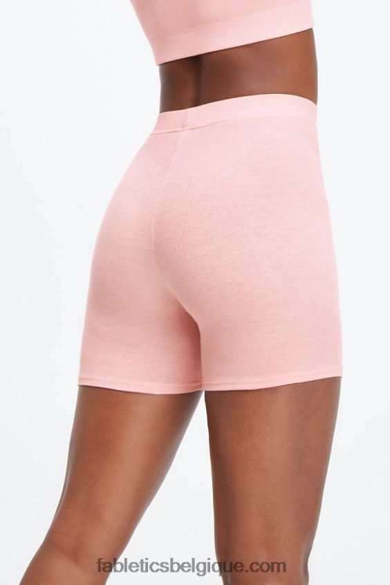 short slim en maille restaurée femmes Fabletics 404P0T399 haute rouge/érable