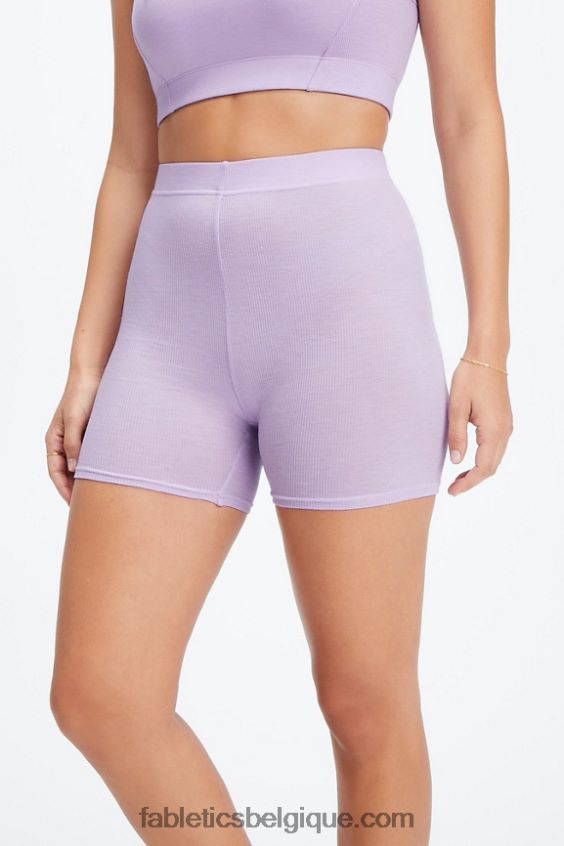 short slim en maille restaurée femmes Fabletics 404P0T401 pâte foncée/dorée