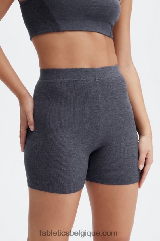 short slim en maille restaurée femmes Fabletics 404P0T404 dunes/bleu lunaire