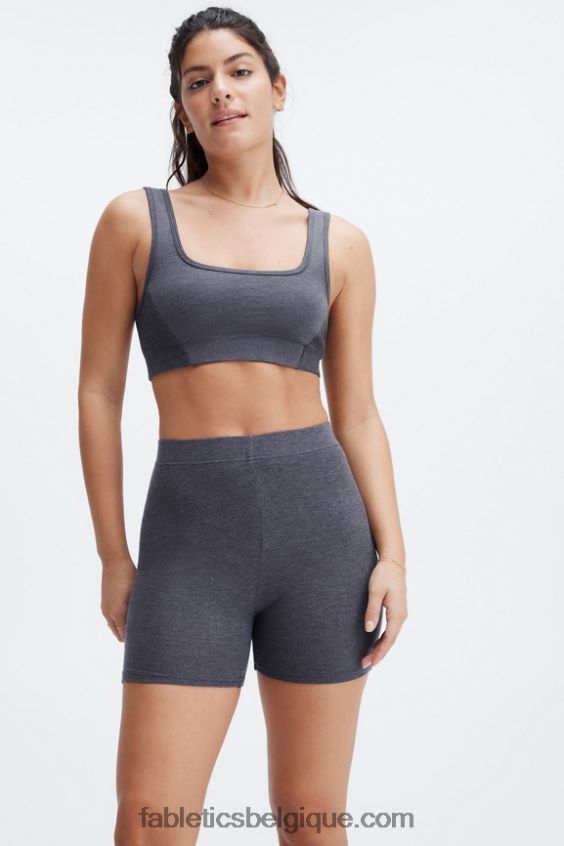 short slim en maille restaurée femmes Fabletics 404P0T404 dunes/bleu lunaire