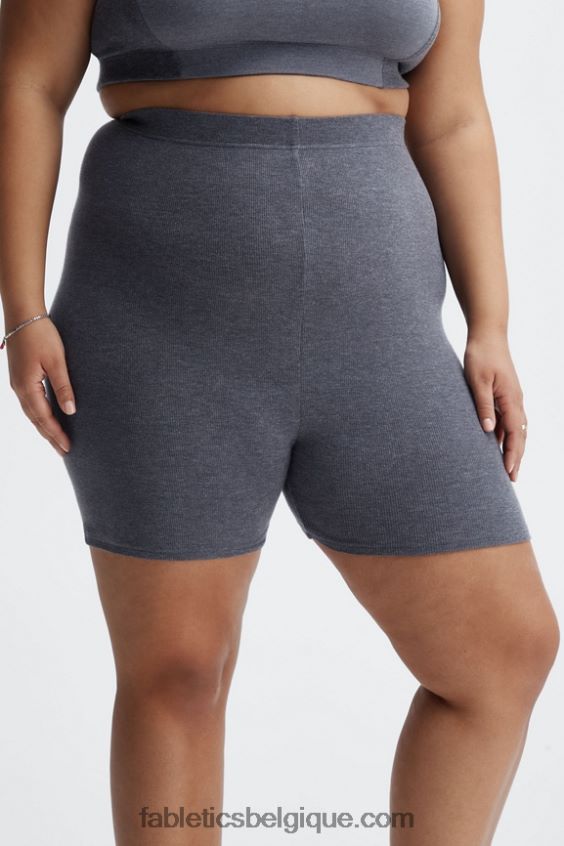 short slim en maille restaurée femmes Fabletics 404P0T405 dunes/bleu lunaire