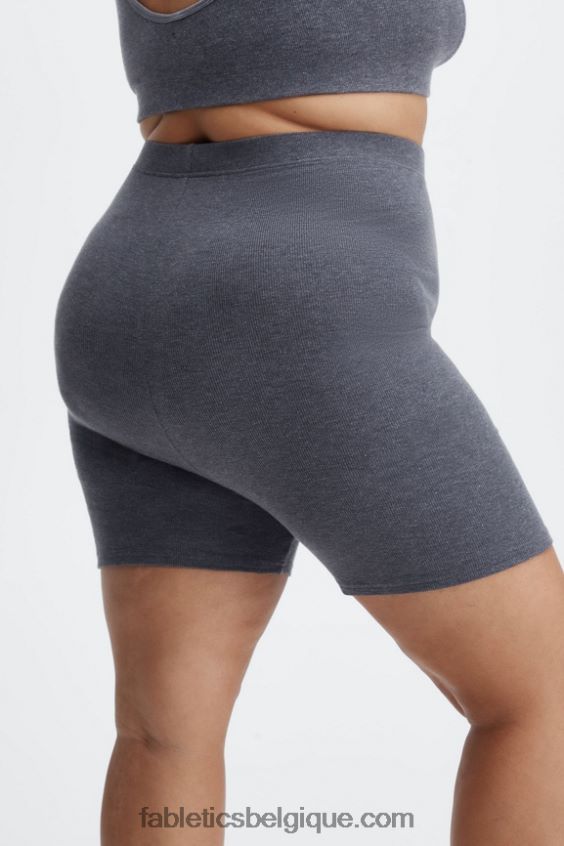 short slim en maille restaurée femmes Fabletics 404P0T405 dunes/bleu lunaire