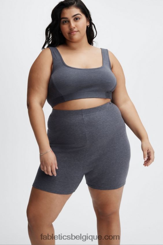 short slim en maille restaurée femmes Fabletics 404P0T405 dunes/bleu lunaire