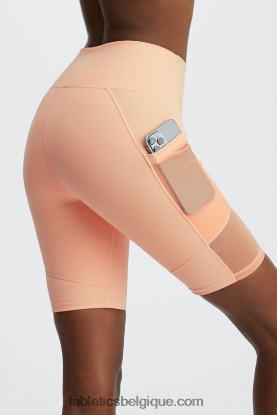 short taille haute 9\'\' powerhold en déplacement femmes Fabletics 404P0T518 basilic/agrumes verts/nuage rose