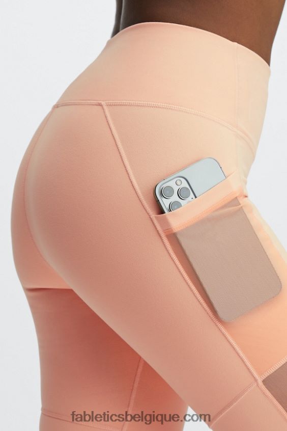 short taille haute 9\'\' powerhold en déplacement femmes Fabletics 404P0T518 basilic/agrumes verts/nuage rose
