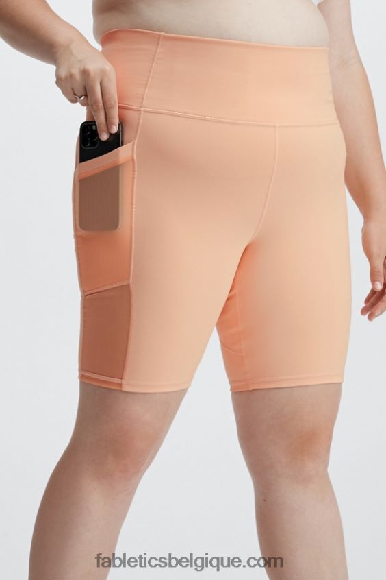 short taille haute 9\'\' powerhold en déplacement femmes Fabletics 404P0T519 brique/mandarine