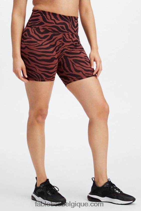 short taille haute boost powerhold 6\'\' femmes Fabletics 404P0T416 trait de zèbre acajou/noir
