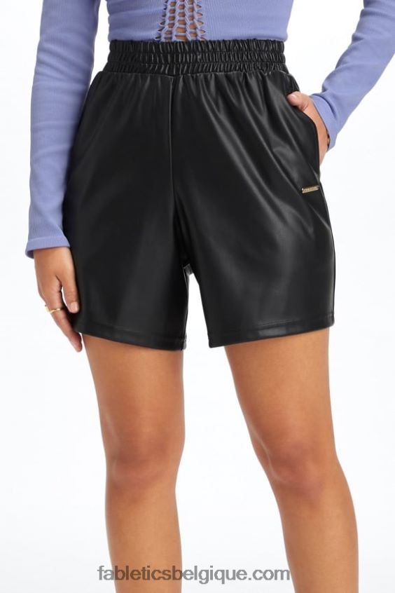 short taille haute en cuir vegan femmes Fabletics 404P0T356 évasion d\'île/marine profonde