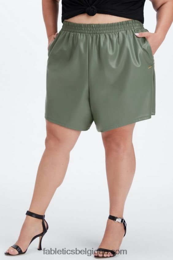 short taille haute en cuir vegan femmes Fabletics 404P0T358 coup de zèbre au babeurre / babeurre