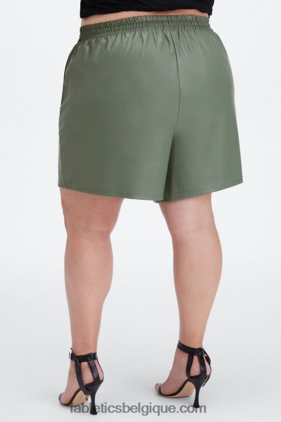 short taille haute en cuir vegan femmes Fabletics 404P0T358 coup de zèbre au babeurre / babeurre